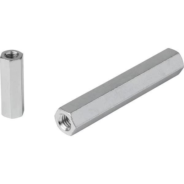 Extension Piece Form:B, 2 Internal Threads M08, L=40, Sw=13, Free-Cutting Steel Galvanized, Kipp, Mfr#: K1302.208040